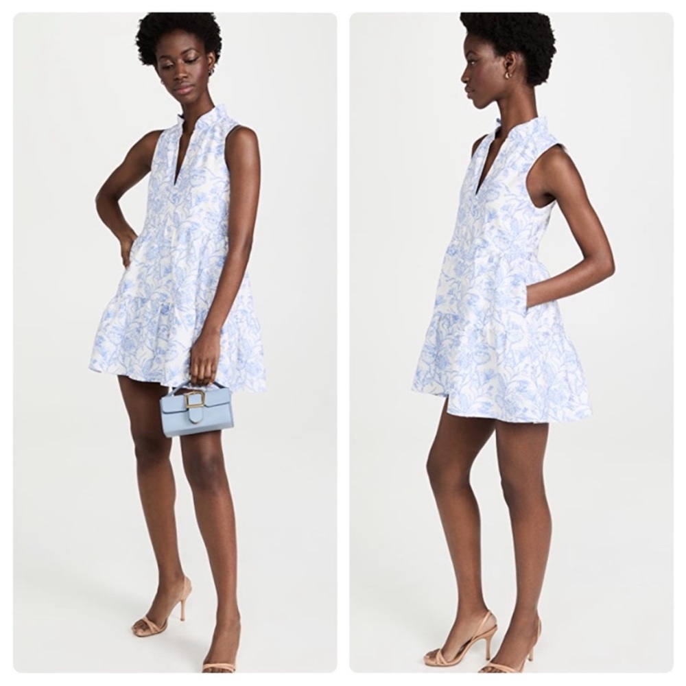 Amanda Uprichard Connolly Dress in English Blue Floral-Small